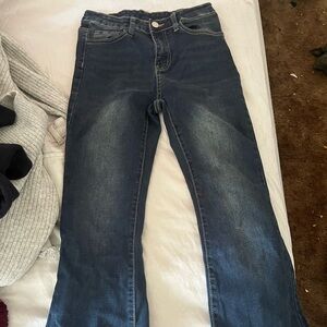 Blue flared jeans